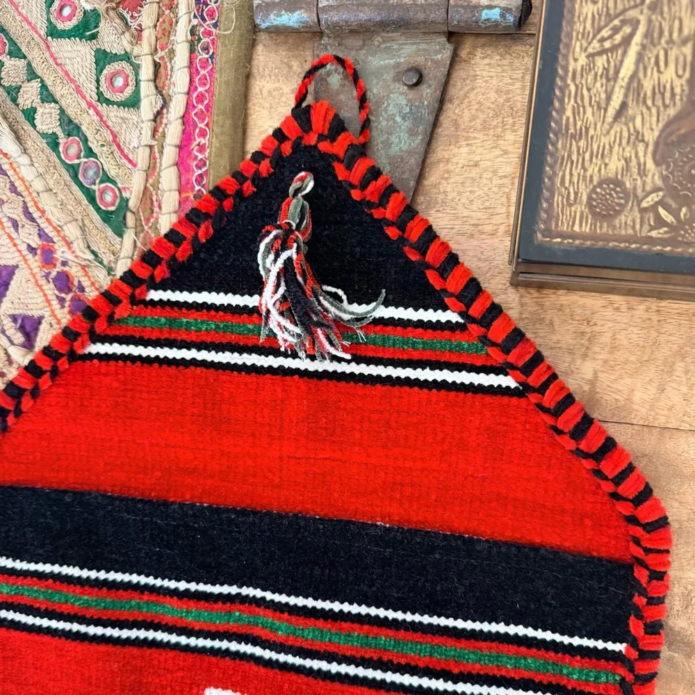 Handmade Tribal Wool Wall Pocket Organizer Ethnic Southwestern Decor